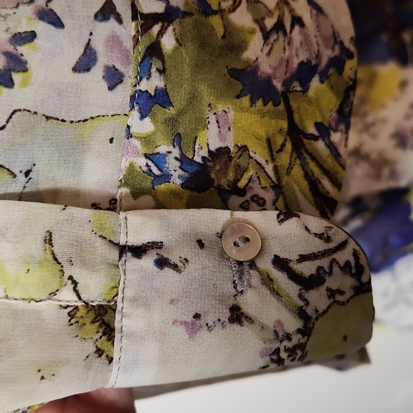 Zara Woman Sheer Floral Print Blouse Size XS - Picture 8 of 16